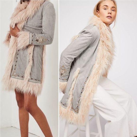 New spell designs joplin jacket shearling S/M blue - Picture 11 of 16